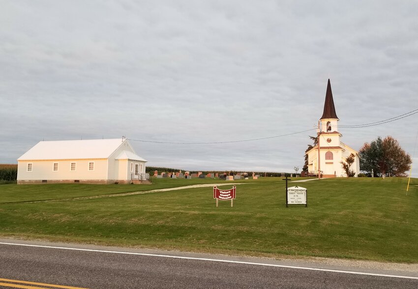 St. John's Lutheran Church, cemetery and parish hall.  A tent will be set up for the September 14th noon meal.
