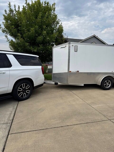 Beth and Brad&rsquo;s rig ready for picking up the bed in Dallas, Oregon
