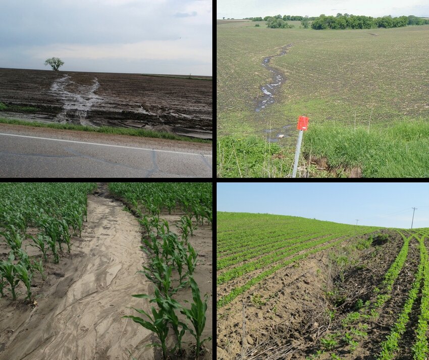 Some examples of soil erosion in Rice County, Minnesota.