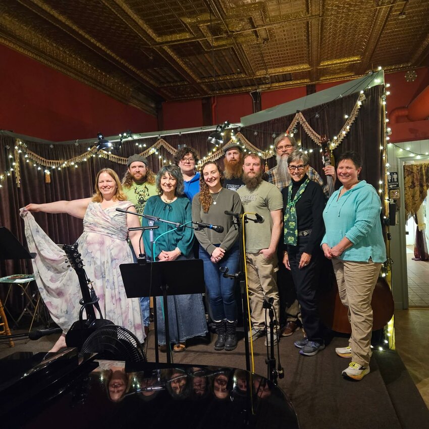 Front Row: Angela Langr, Nadine, Maria O'Donnell, Rich Forbes, Theresa Walters, Carrie Jo Heppelman. Back: Layne Noser, Damien Kenzenbach, Kevin O'Connell,  John Wagoner.