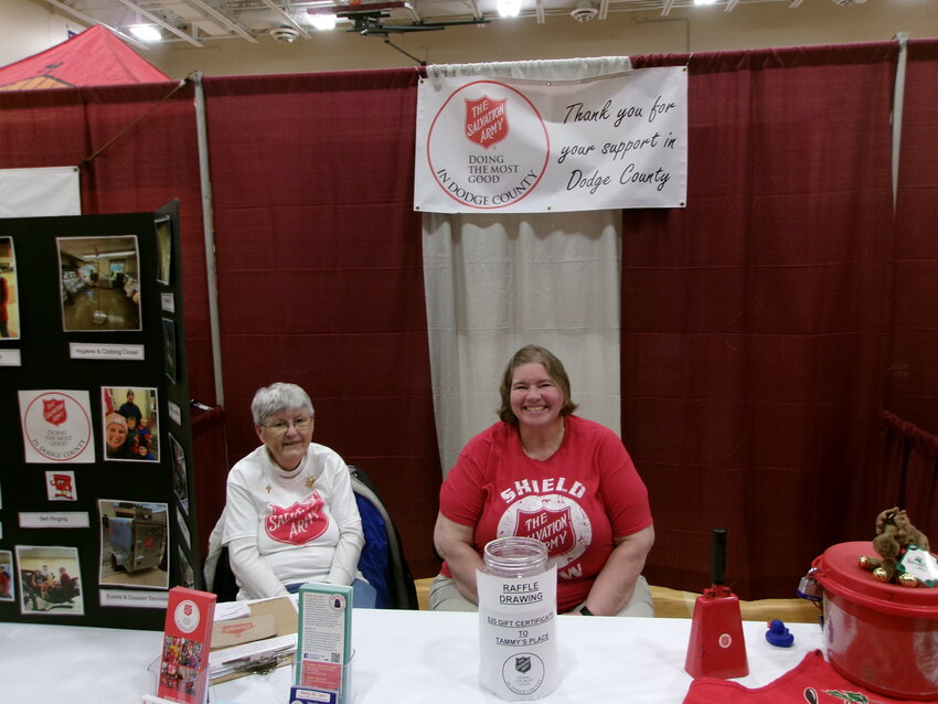Tanya Young with the Salvation Army exhibit at the Dodge County Business Expo