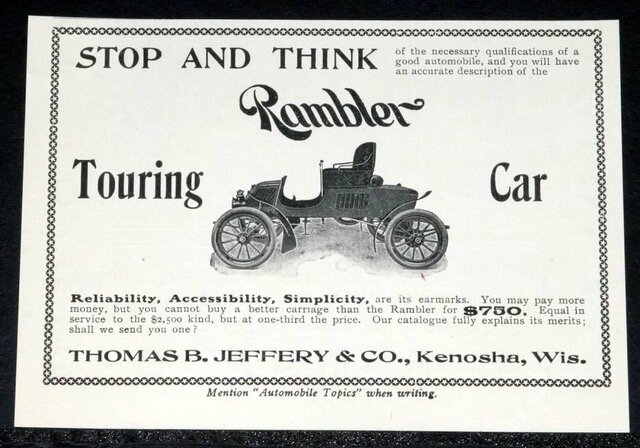 The first car in West Concord was a Rambler, purchased by W.M. Randall in 1903