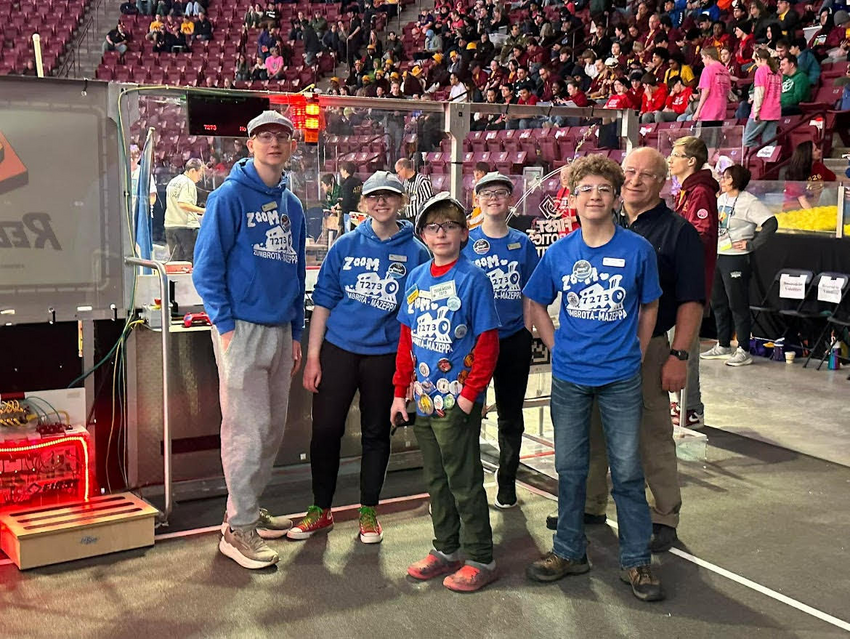 From left: Aidan Rolland (11), Emily Meyers (12), Landon Frieberg (7), Deacon Schafer (7), Avry Norton(7), Jim Perrotti