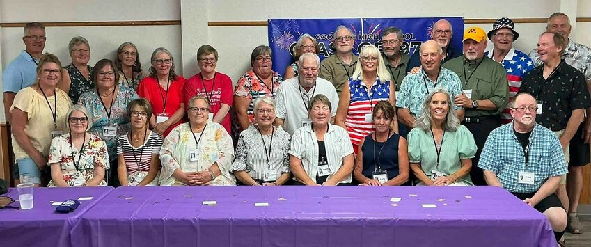 GHS Class of &rsquo;76 50 year reunion at the Lion&rsquo;s Club July 24, 2026.   Front Row Seated (L-R):  Ann (Huneke) Buck, Sheila (Huneke) Kehren, Diane Buck, Nancy (Reese) Vickerman, Andi (Butler) Strusz, Deb (Gadient) Tutewohl. Peg (Johnson) Parks, Dan Robbins.  Back Row (L-R): Dave Roschen, Heide (Kehren) Roberson, Deb (Burfeind) Austad, Julie (Lexvold) Schrimpf, Teresa (Arendt) Allers, Cindy (Nardinger) Fernandez, Mary Lou &ldquo;Jane&rdquo; (Larsen) Ramstad, Ann (Ramboldt) Nelson, Barb Gregoire, Dan Dettmer, Howie Schafer, Kay (Thomforde) Evans, Jim Hadler, Rod O&rsquo;Conner, Tony Devine, Tobias Buck, Dan Nibbe, Kev Watson, and Kev Ryan.