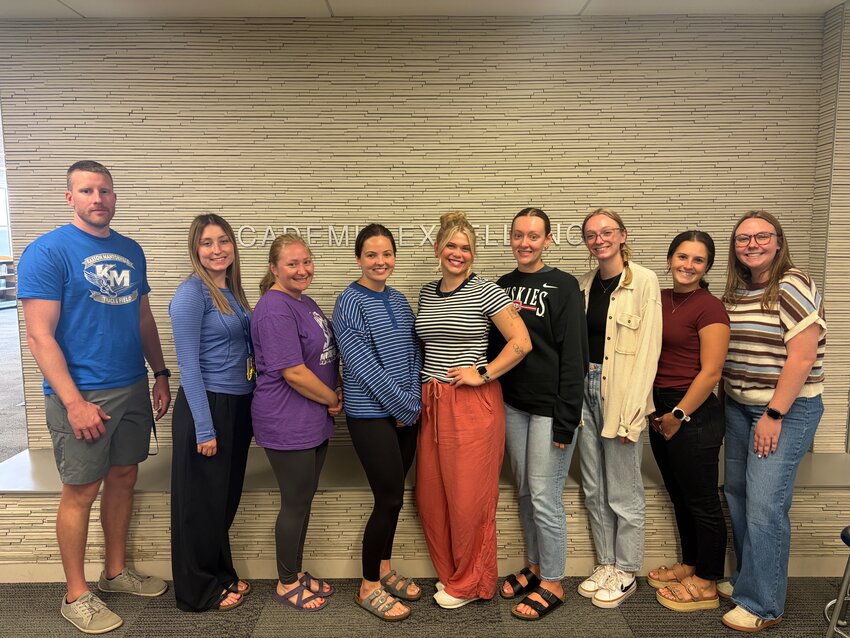 Left to Right: John Scheevel, Emily Threinen, Brianna Kirchner, Tiana Wiebke, Olivia Chladek, Abby Bense, Samantha Van Pelt, Alyssa Sciulli, Molly Conway   Not Pictured: Matt Bevis and Ashley Von Arx