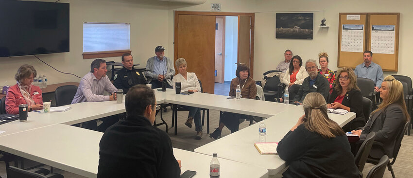 Members of the community meet with Colorado Attorney General Phil Weiser on Friday, May 10, to discuss challenges residents are experiencing across Archuleta County.