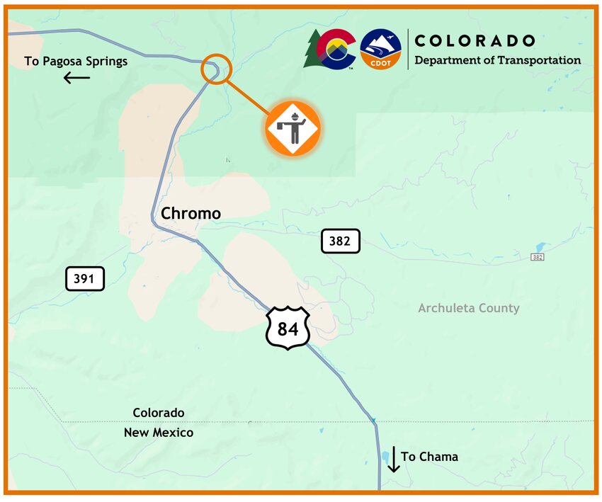 The Colorado Department of Transportation and its contractor will begin slope repair work on U.S. 84 on May 6. The work, taking place 21 miles south of Pagosa Springs, is expected to last until the end of December.