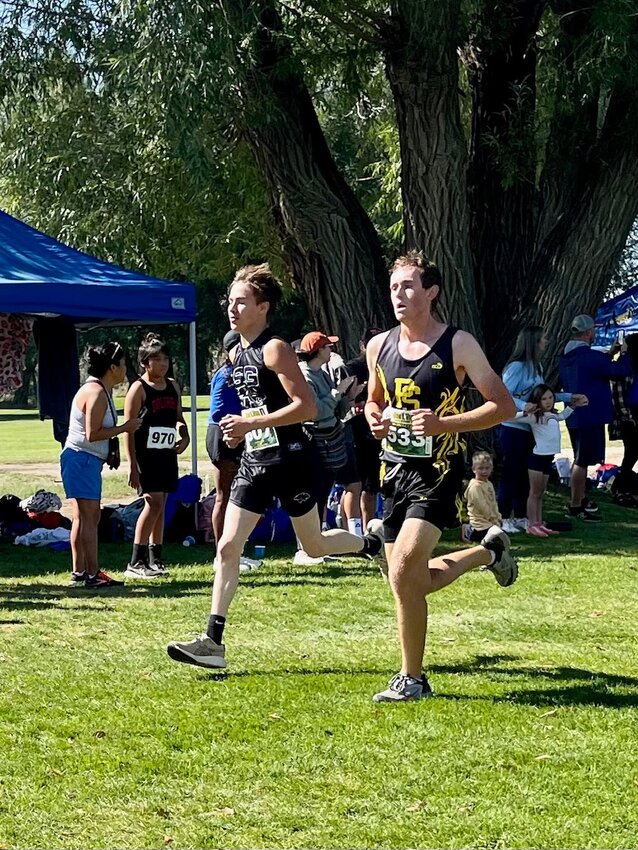 Photo courtesy Rachael Christiansen
Pirate Jesse Beck works toward his first sub-19-minute finish at the Joe I. Vigil XC Invitational in Alamosa on Sept. 7.