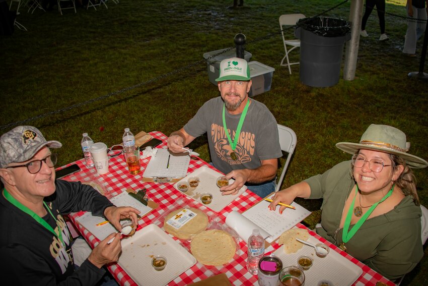 Scene ... judging and celebrating the winners of the 20th annual Mountain Chile Cha Cha. The event again featured contests for best chile, best margarita and best salsa.