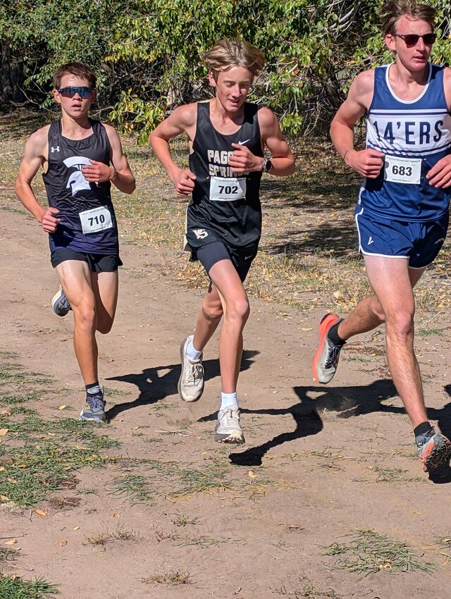 Pirate Liam McKnight runs en route to a 42nd-place finish with a time of 20 minutes, 51.00 seconds. The Pirates placed third at the Eric Wolff Invitational in Monte Vista on Oct. 15.