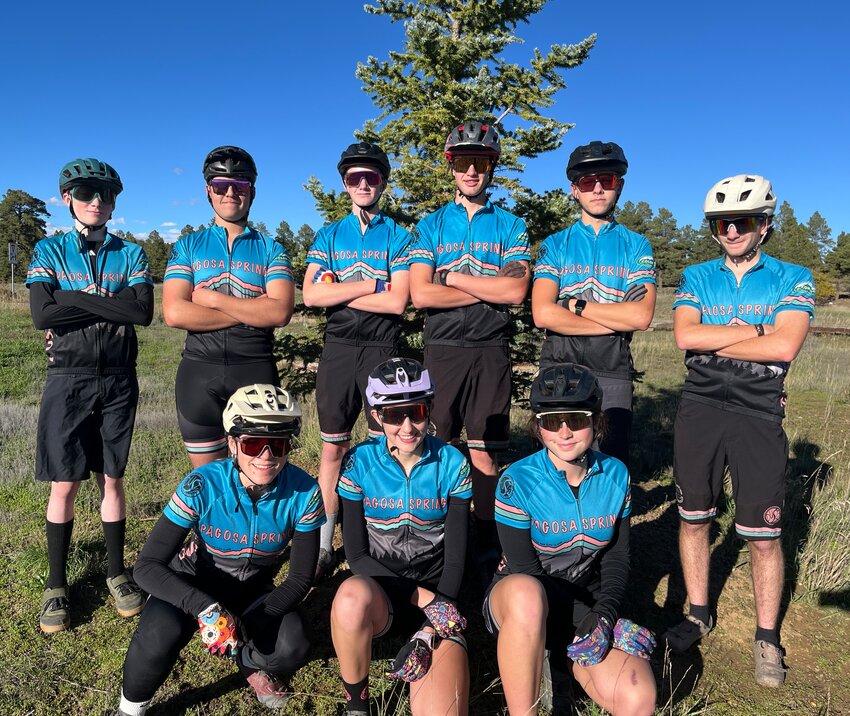 Ten DUST2 athletes are headed to state championships in Glenwood Springs Oct. 24-25. Pictured in the front row, from left, are Adelyn Hittle, Gianna Shaeffer and Quinn Howard. In the back row, from left, are Drake Anderson, Aaron Sowle, Ward Halterman, Amon Phillips, Justin Sewell and Jackson Chaney. Not pictured is Elias Gorman.