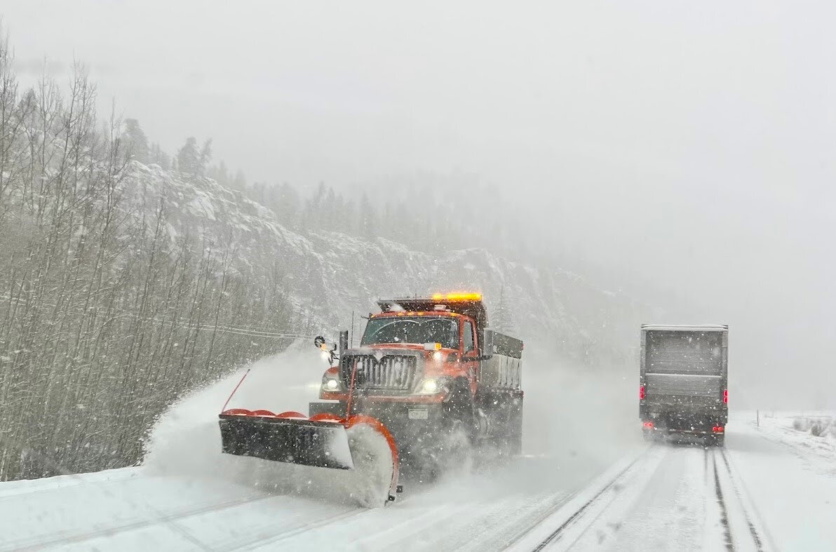 A snow plow works on U.S. 160 Wolf Creek Pass during a past winter storm.