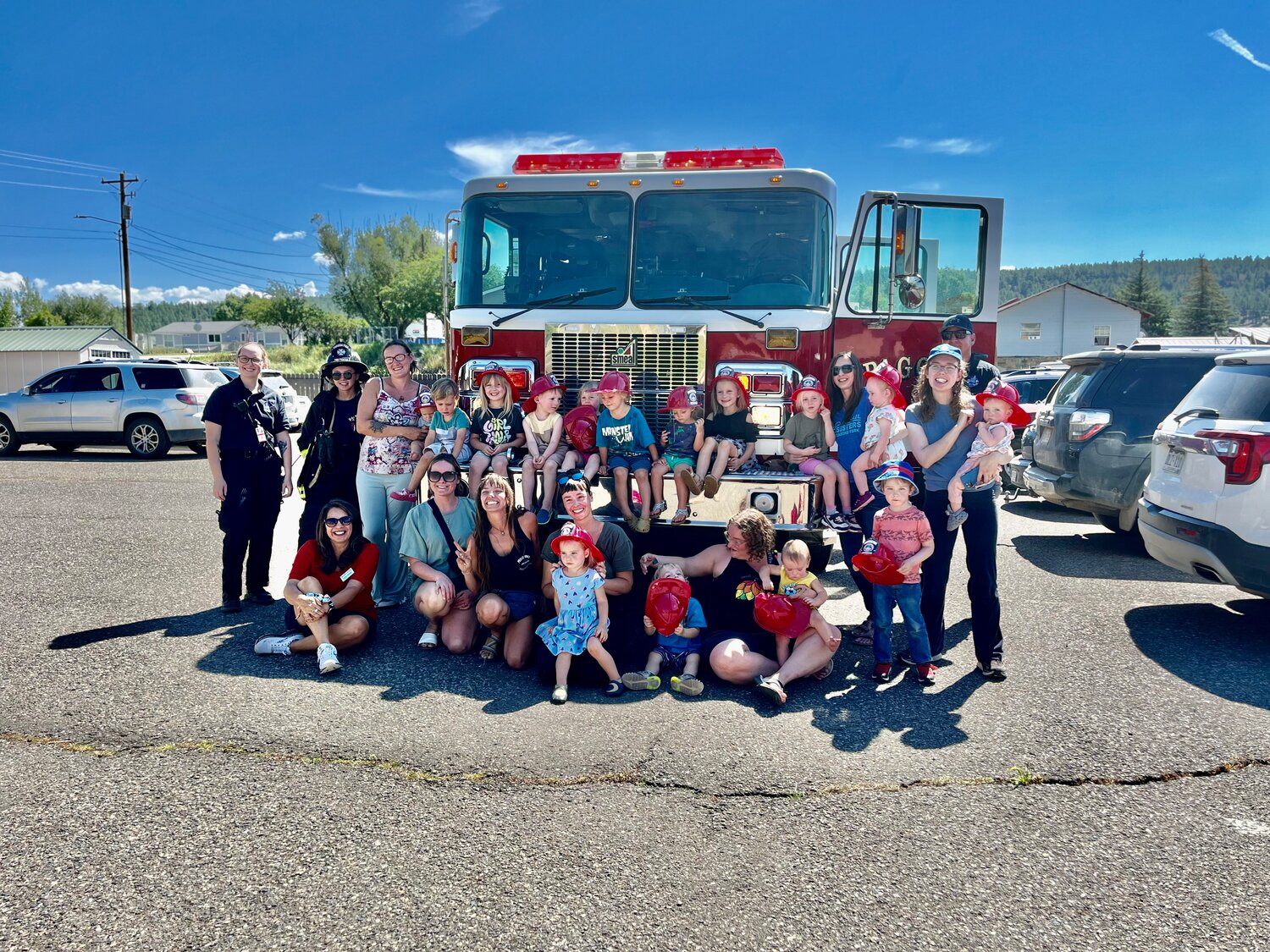 Members of the Pagosa Fire Protection District visit the children at Aspire on Monday, Aug. 5.