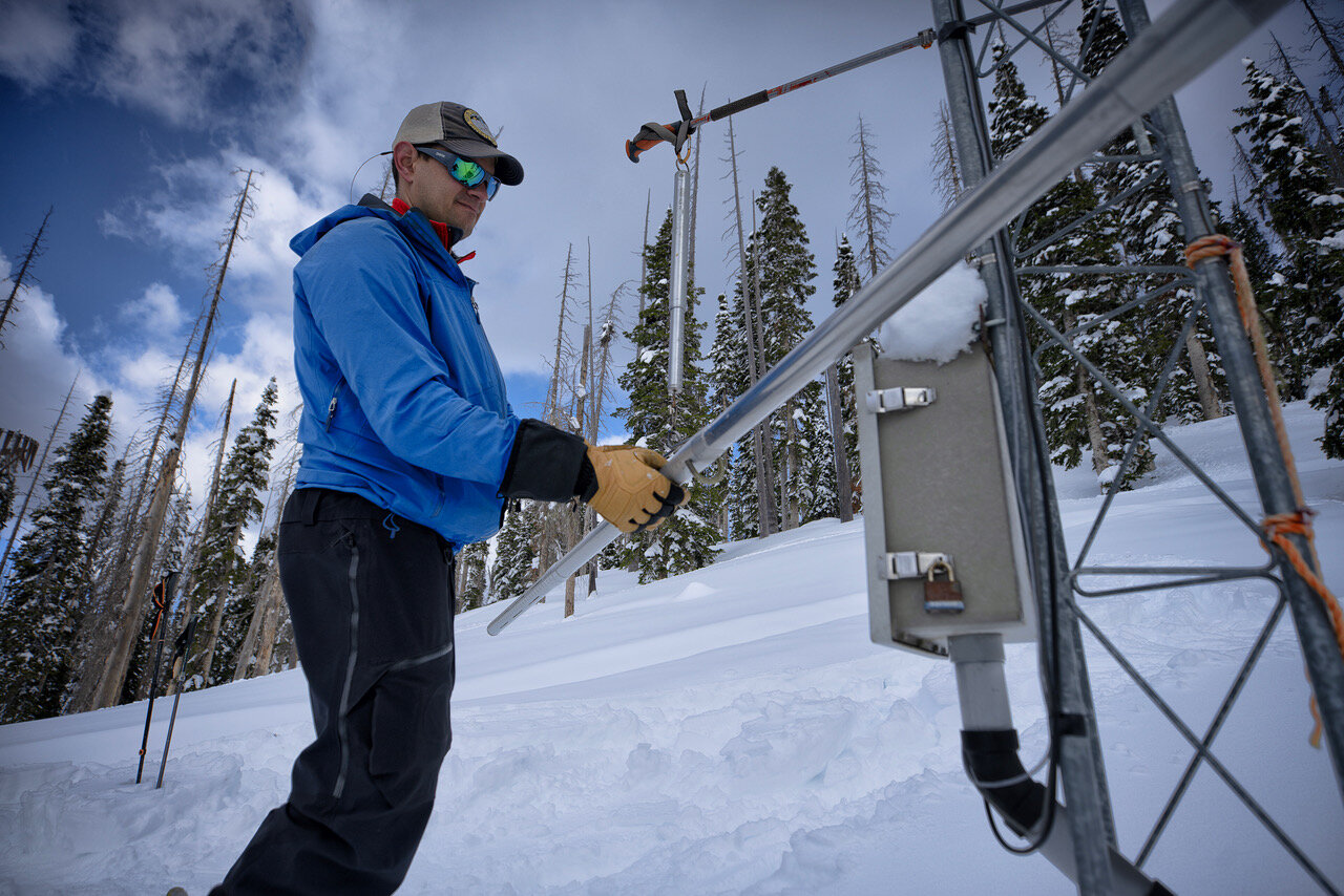 This local Snowtel site measures snow depth near Wolf Creek Pass and is managed by Natural Resources Conservation Service (NRCS). Here is Brian Domonkos, snow survey supervisor for NRCS.