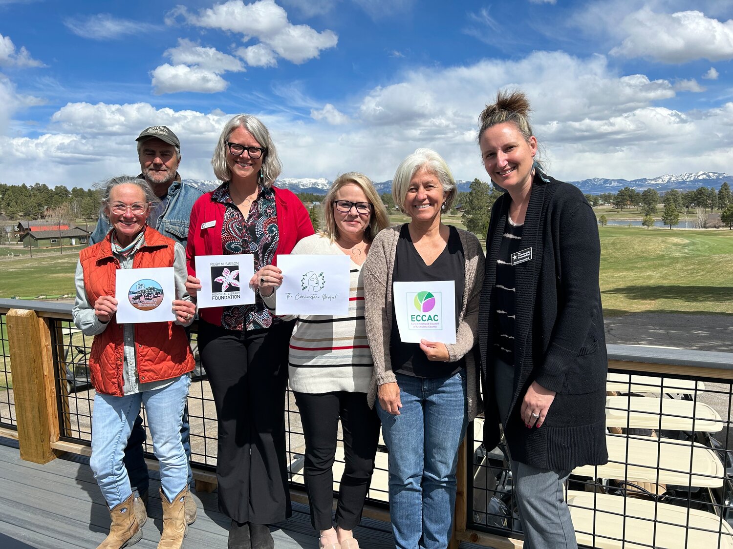 Representatives of the 2024 grant recipients of the 19th hole concerts are pictured in June 2024: the San Juan Back Country Horsemen, the Ruby M. Sisson Library Foundation, the Cornerstone Project and the Early Childhood Council of Archuleta County. Archuleta County nonprofits are invited to apply to participate in the annual 19th Hole concerts.