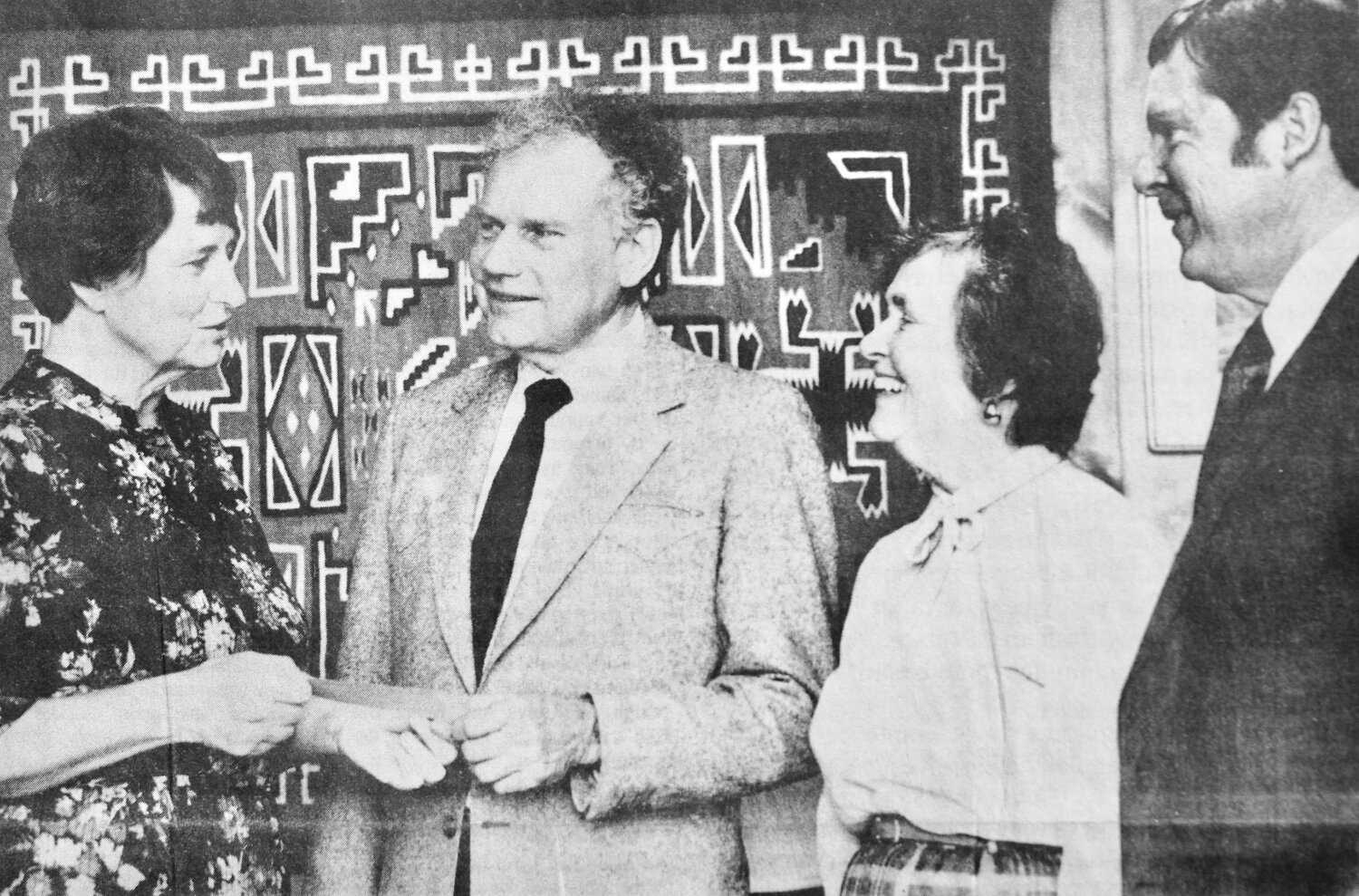 From the April 9, 1987, Pagosa SUN — THANK YOU — On behalf of the people of Archuleta County, library director Lenore Bright, left, and Herman Riggs, right, extend a heart-felt thanks to Bob and Betty Lindner, center, for their generous donation to the Archuleta County Library building fund. Due to unselfish gifts by Jake and Terry Hershey, not pictured, and the Lindners, the library fund raising campaign is off to a strong start.