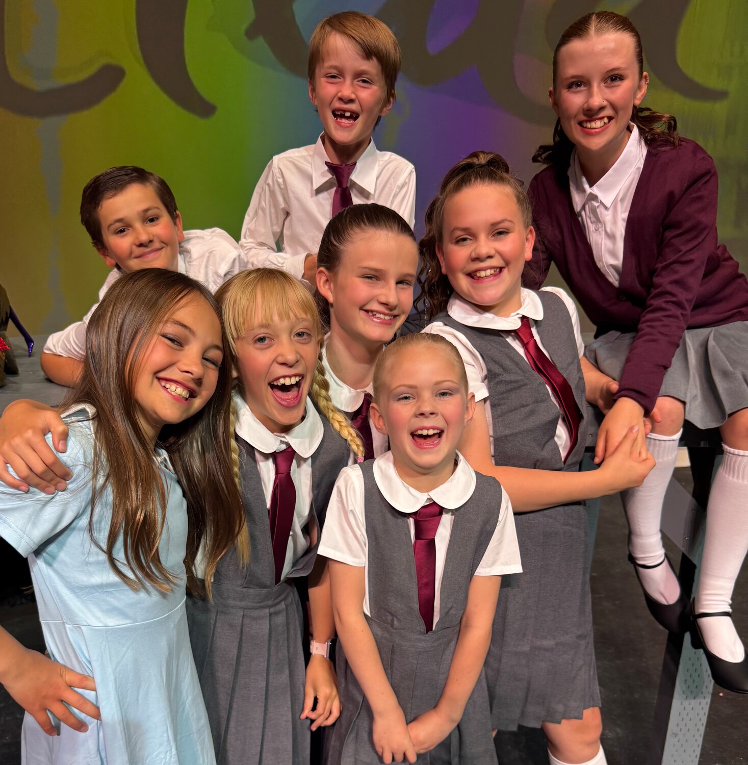 Matilda, with her Curtains Up Pagosa castmates, are ready to sing and dance in their entertaining musical next week. The cast will present four performances of “Matilda the Musical” June 26-28 in the Pagosa Springs High School auditorium.