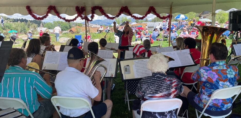 The Pagosa Springs Instrumental Music Society Community Band will again hold its annual Fourth of July 4 concert, to be held at the new Hot Springs Resort lawn by the Wild Finch from 2 to 3 pm.