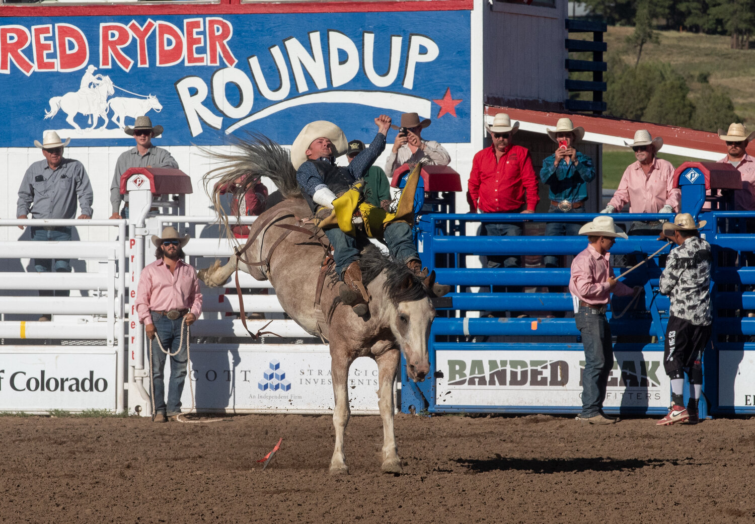 The 75th annual Red Ryder Roundup Rodeo, presented July 3-6, featured cowgirls and cowboys competing for prizes and showing their skills in a variety of traditional events.