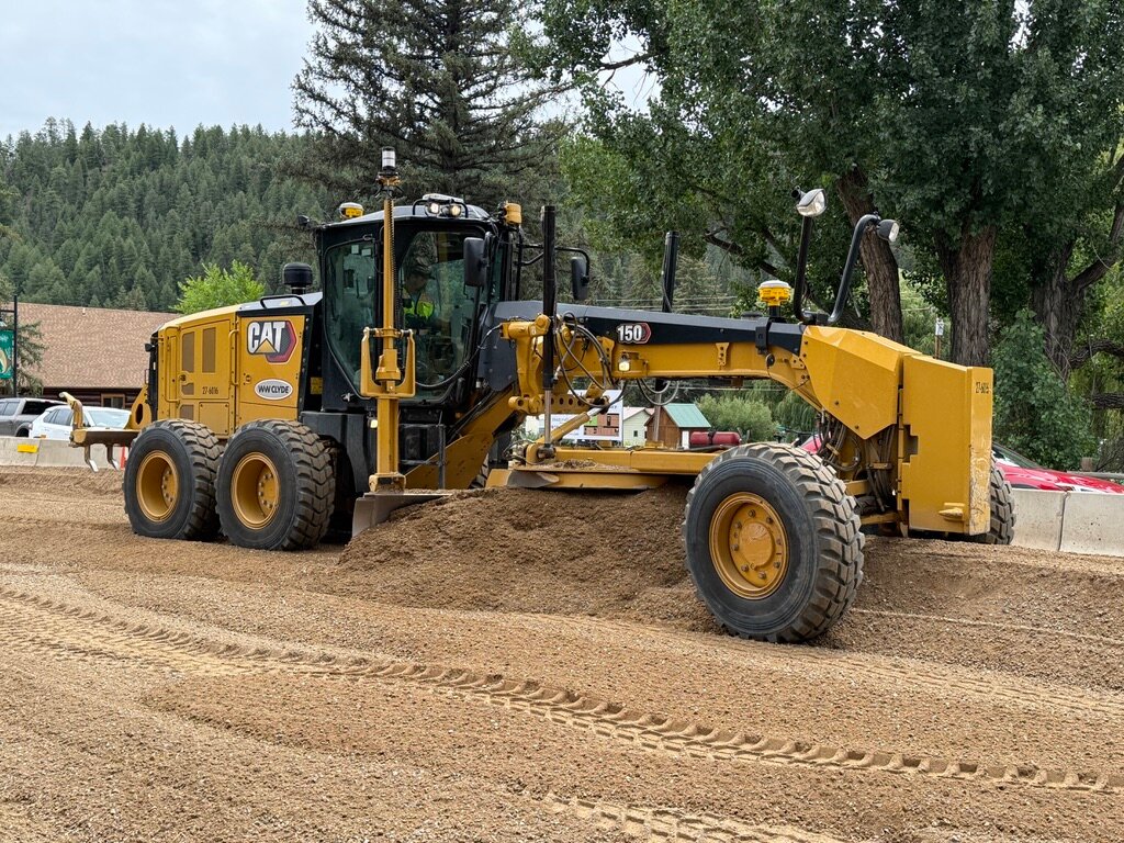 U.S. 160 reconstruction workers grade the aggregate base course between 1st and 3rd streets ahead of concrete paving, which is now slated to begin the night of Thursday, July 31. The second phase of paving on the stretch is planned to take place overnight on Aug. 6.