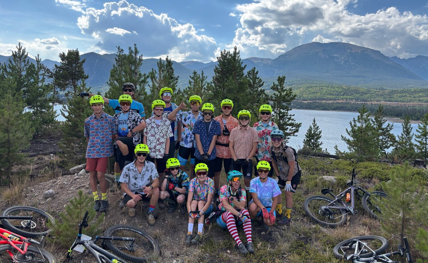 The DUST2 team poses for a photo at the top of the course above Lake Dillon on Aug. 24.