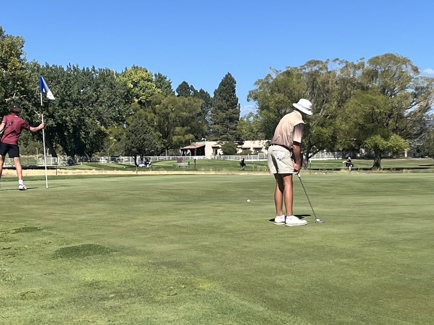 Pirate Chatwin Pickering putts at the Intermountain League Meet in Cortez on Sept. 24. The Pirates won the meet and the league title, with Pickering earning all-conference honors.
