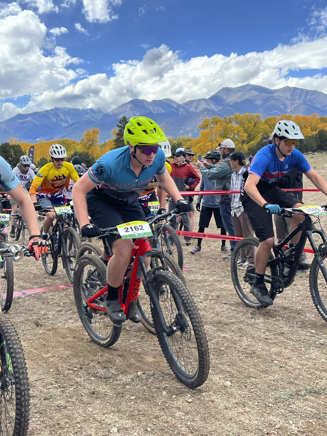 JV rider Van Halterman, junior, vies for his position in the JV boys’ race at the Oct. 4 Chalk Creek Stampede in Nathrop.