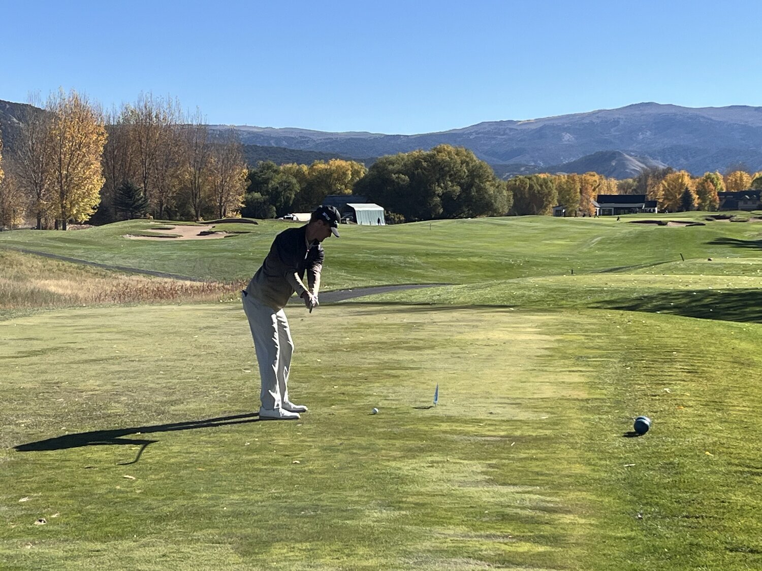 Pirates Johnathon Smith competes at the 3A state golf tournament in Eagle. Smith tied for 21st at the two-day tournament out of the 84 golfers competing.