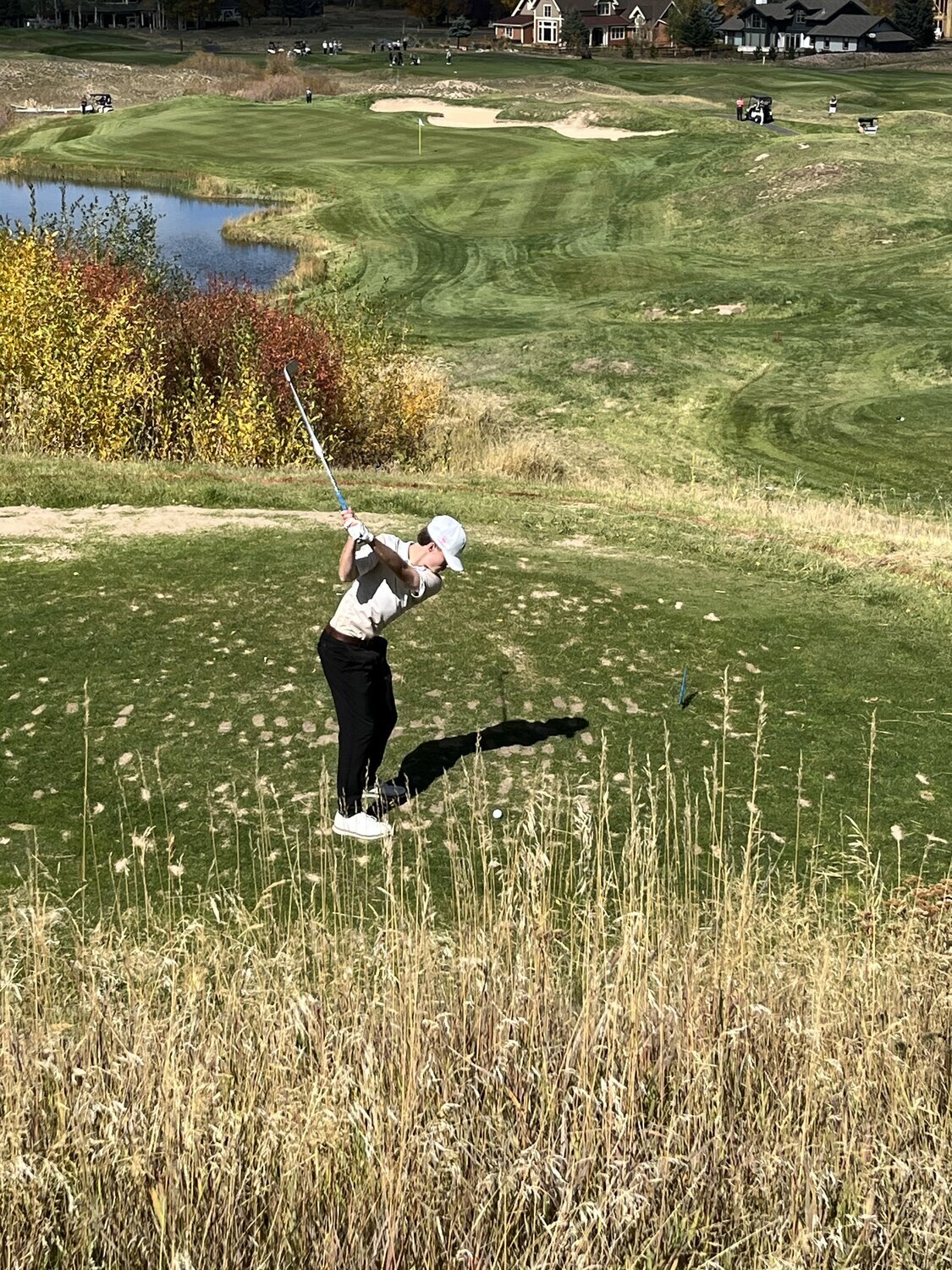 Pirate Tyler Dimond competes at the 3A state golf tournament in Eagle. Dimond finished 56th out of the 84 golfers competing at the two-day tournament.