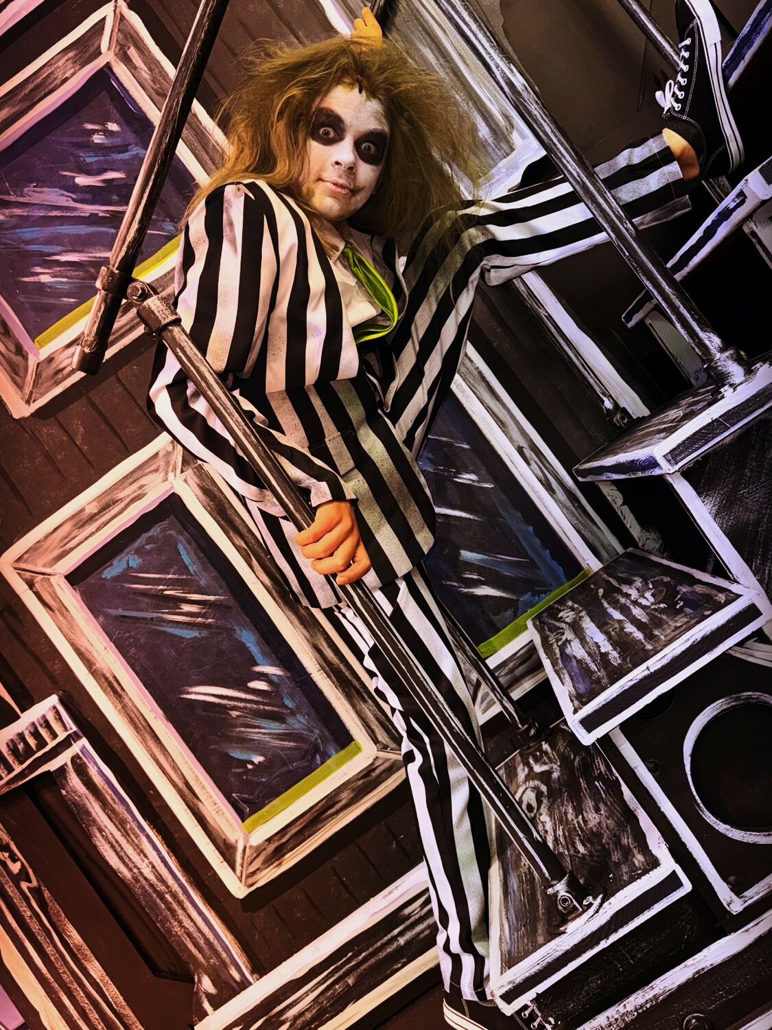 Finlay Moore as the title character Beetlejuice steps into the final weekend of shows at the Pagosa Springs Center for the Arts.