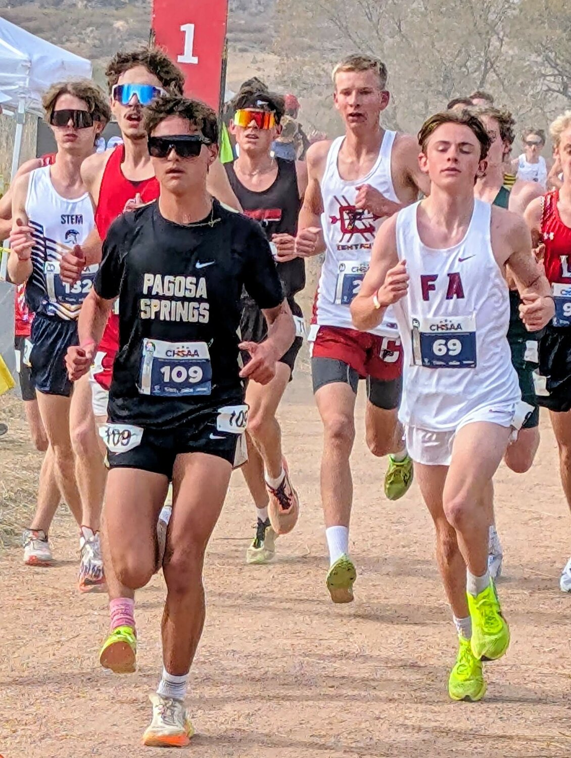 Pirate freshman Rylan Ash runs at the Nov. 1 cross-country state championship. Ash finished 28th overall in the 3A division, earning an all-state honorable mention.