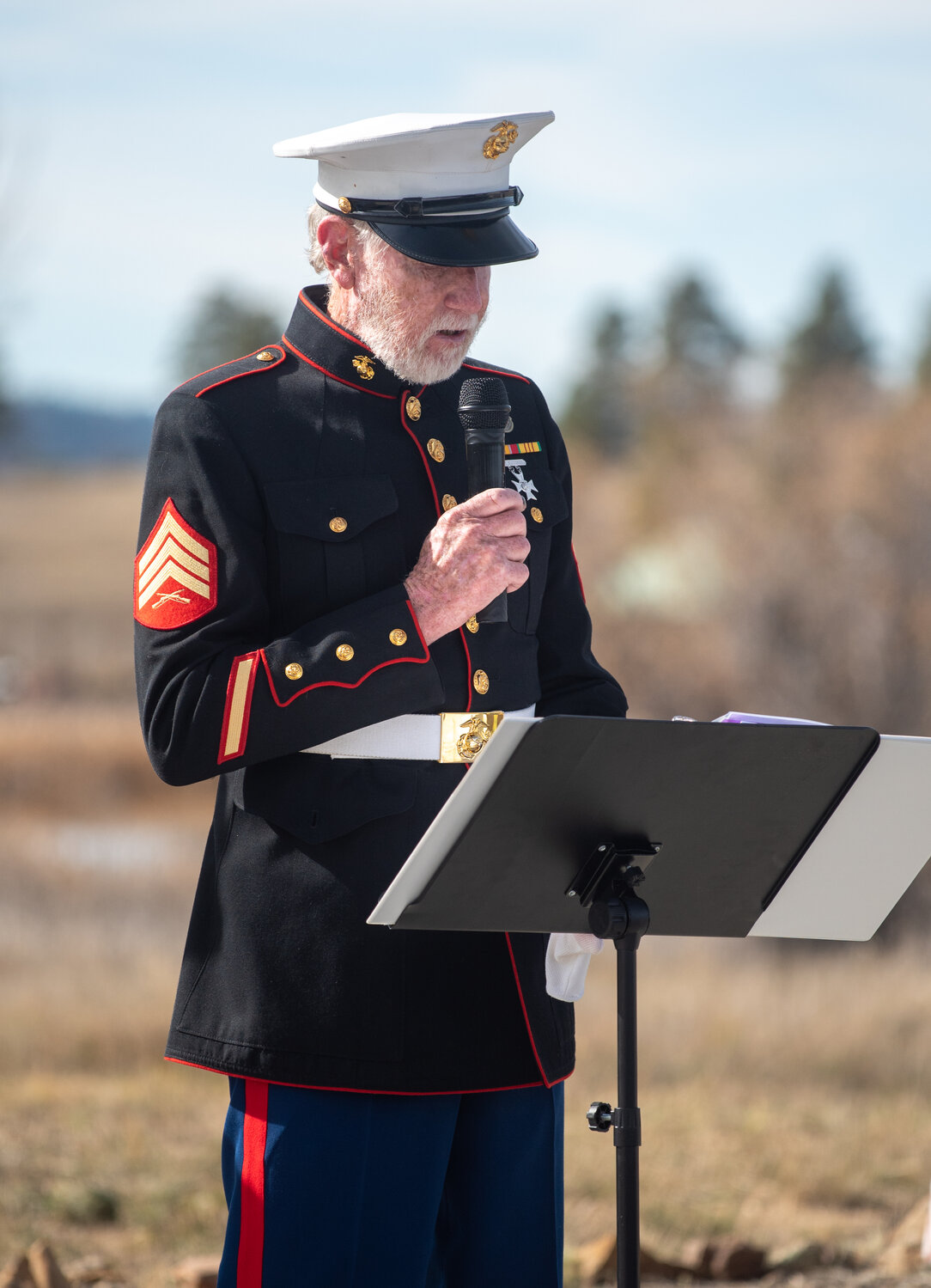 In annual tradition, members of Mullins-Nickerson American Legion Post 108 present a Veterans Day ceremony in honor of veterans on Tuesday, Nov. 11, at Veterans Memorial Park.