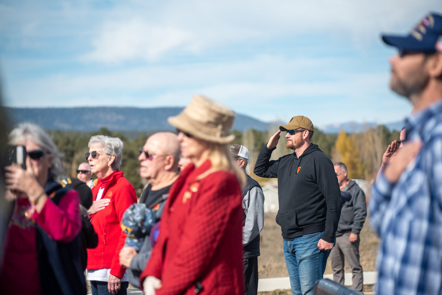 In annual tradition, members of Mullins-Nickerson American Legion Post 108 present a Veterans Day ceremony in honor of veterans on Tuesday, Nov. 11, at Veterans Memorial Park.