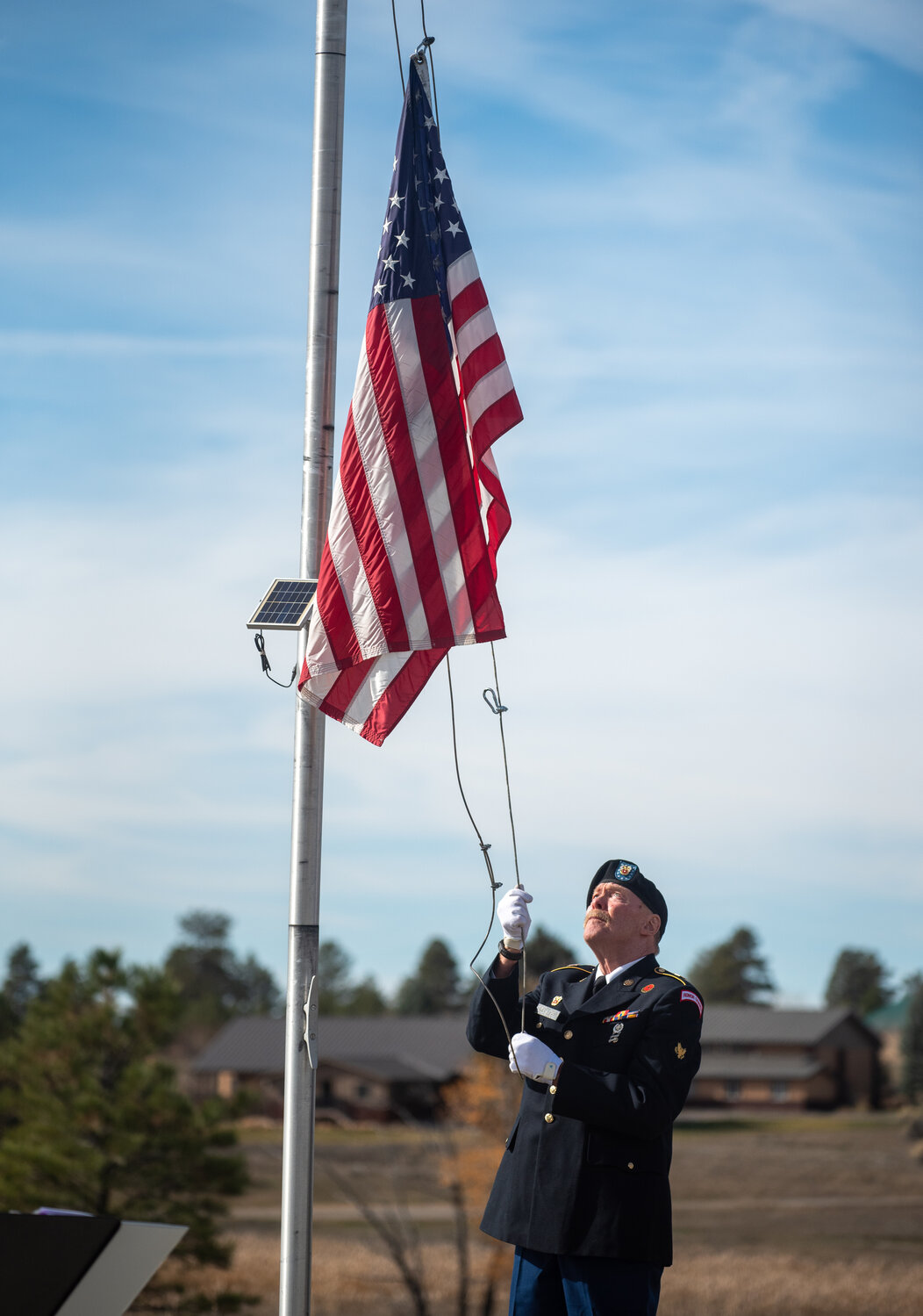 In annual tradition, members of Mullins-Nickerson American Legion Post 108 present a Veterans Day ceremony in honor of veterans on Tuesday, Nov. 11, at Veterans Memorial Park.