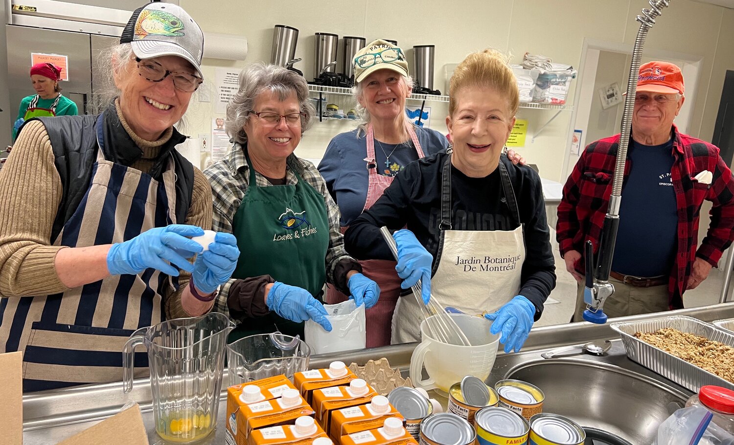 St. Patrick&rsquo;s Episcopal Church members work together to prepare next week&rsquo;s early community Thanksgiving meal.