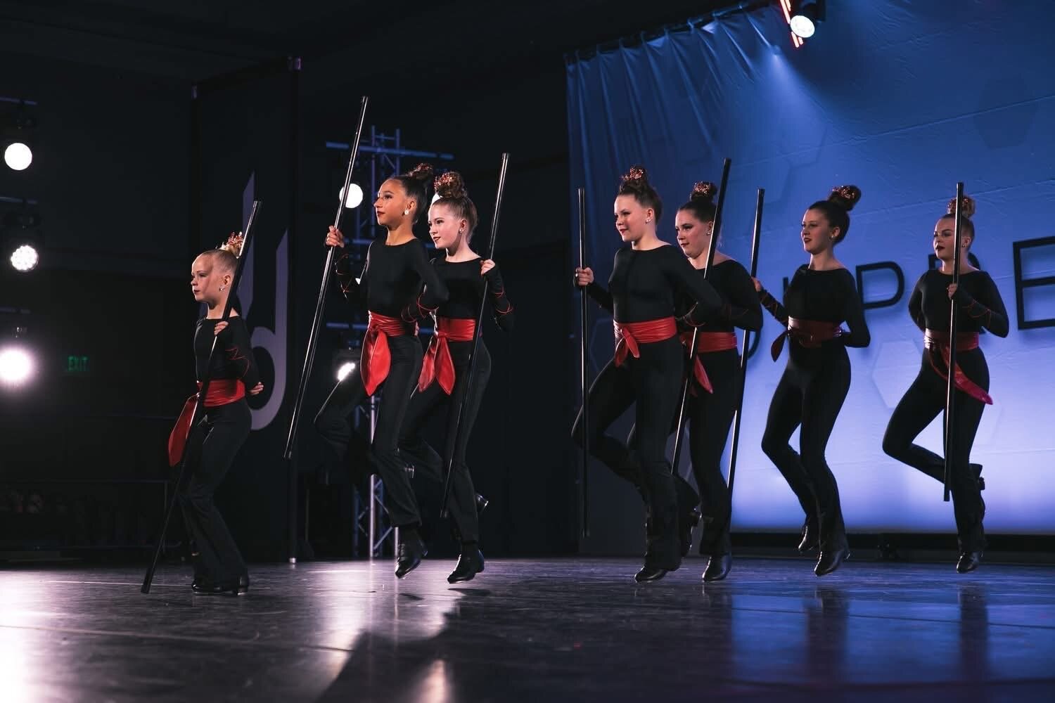 Dancers from Expressions dance team compete with a tap number in Phoenix, Ariz., at the Dupree Dance Competition.