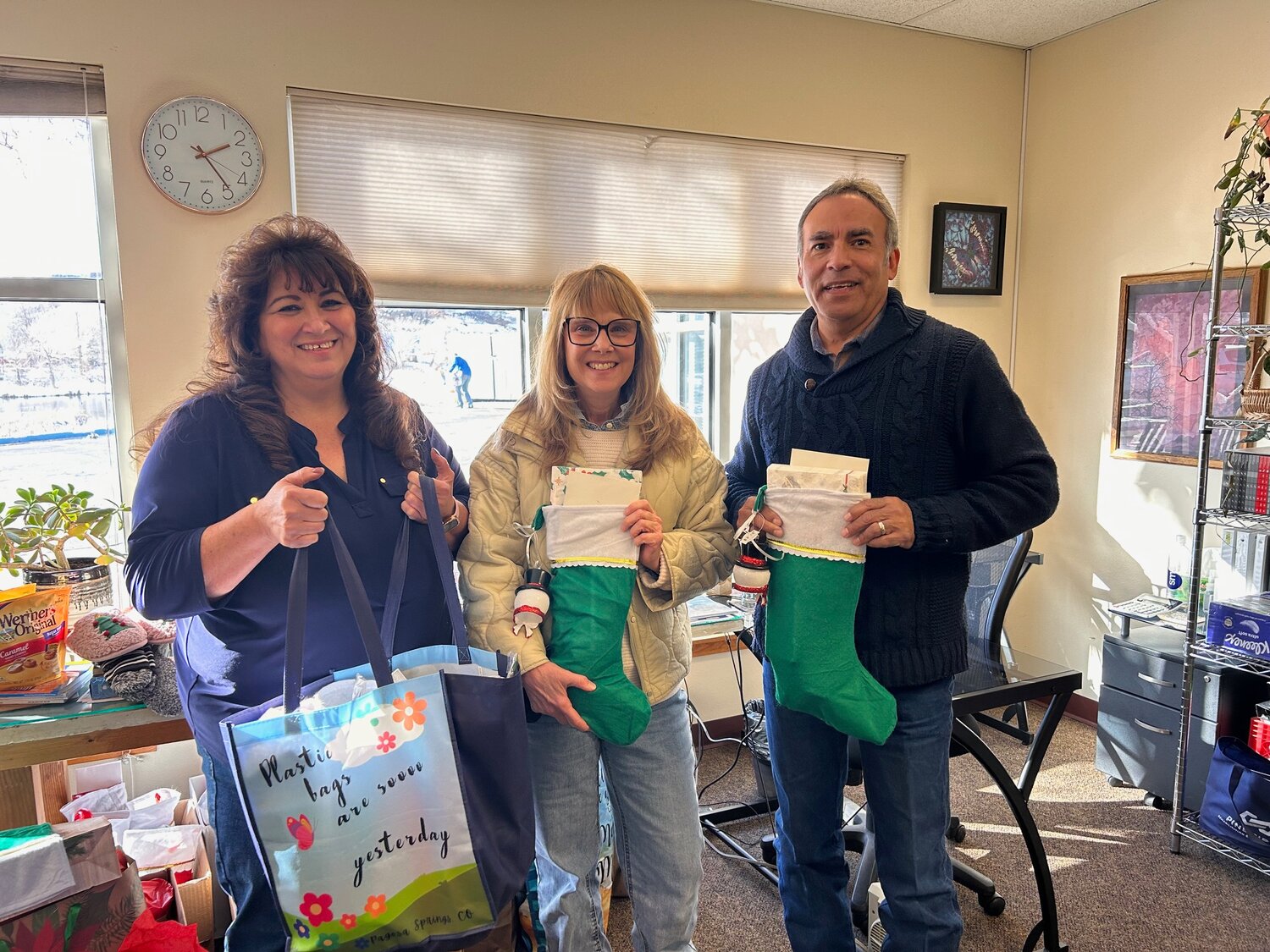 Timber Ridge community residents once again shared the spirit of the season by coming together to prepare their annual holiday stockings for Archuleta Seniors Inc.