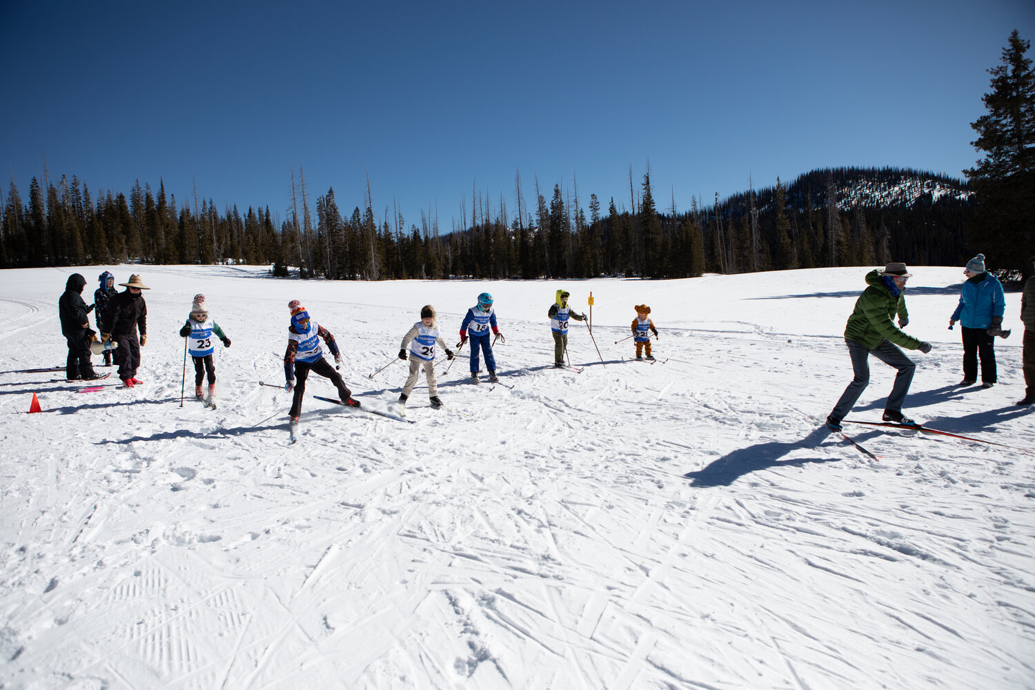 Youngsters take off for the kids&rsquo; race at the Pagosa Nordic Club&rsquo;s annual BB Gun Biathlon on Saturday, Jan. 16, at Alberta Park at Wolf Creek Ski Area. The event is a part of WinterFest.