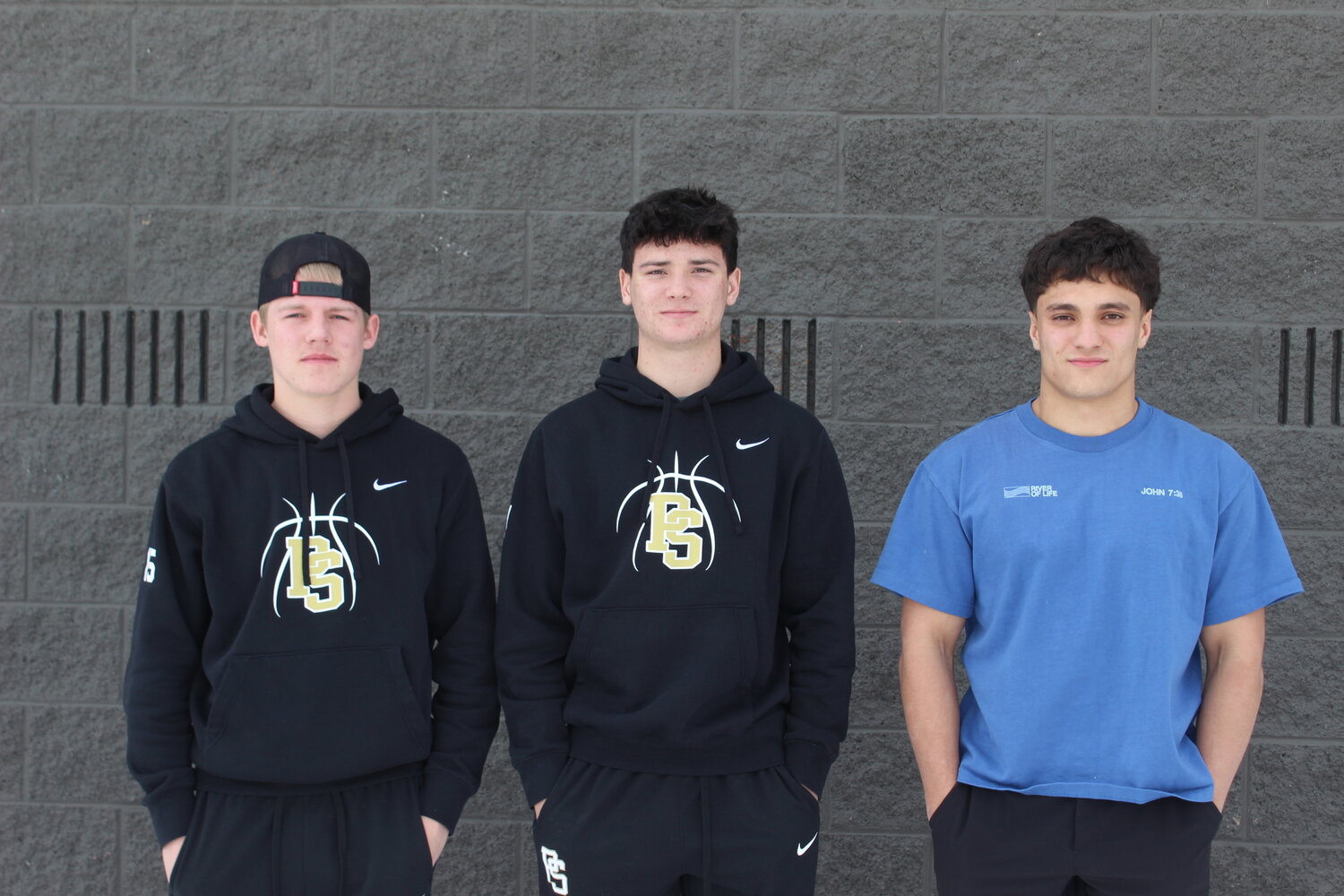 Multiple Pirate football players received all-state honors for their performances over the 2025 season. Pictured, left to right, are Jayton Ross (honorable mention, offensive lineman/linebacker), Creede Dozier (honorable mention, quarterback/free safety) and Colton Lucero (first team, running back/linebacker). Not pictured is Jimmy Elledge (honorable mention, offensive/defensive lineman).