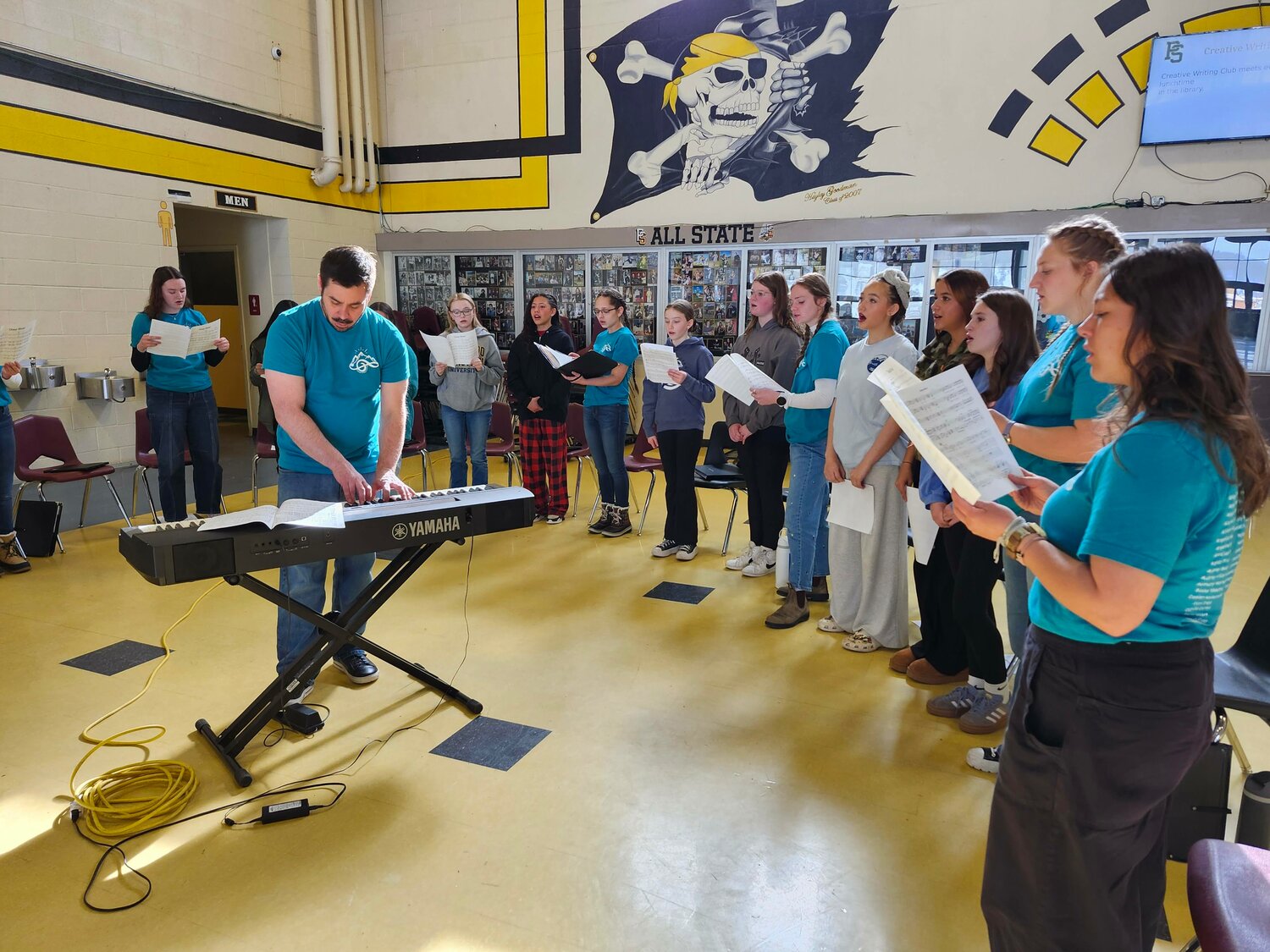 Scene ... learning and singing with Colorado Christian University&rsquo;s 50-member University Choir on Feb. 20. Despite a snow day, Archuleta School District students in fifth through 12th grade enjoyed high-quality choral and musical theater workshops and performed alongside the choir in a joint concert Friday evening. A total of 39 students participated despite the weather and school cancellation.