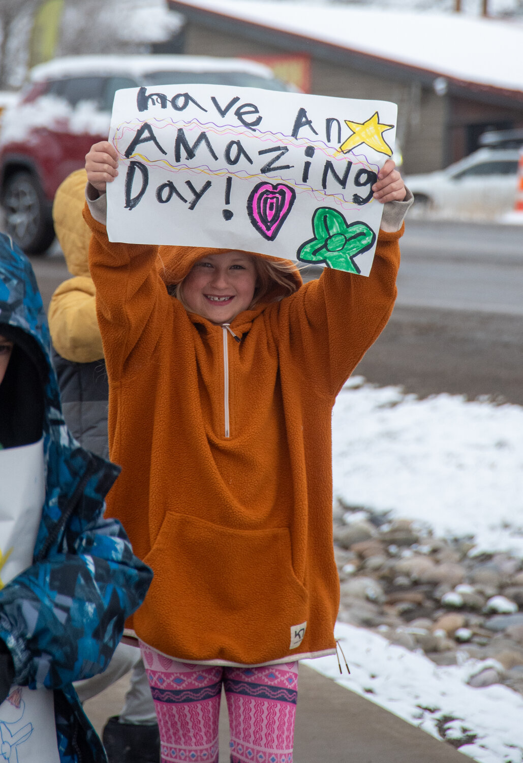 Pagosa Springs Elementary School students walk as part of the school&rsquo;s kindness march on Friday, March 6.