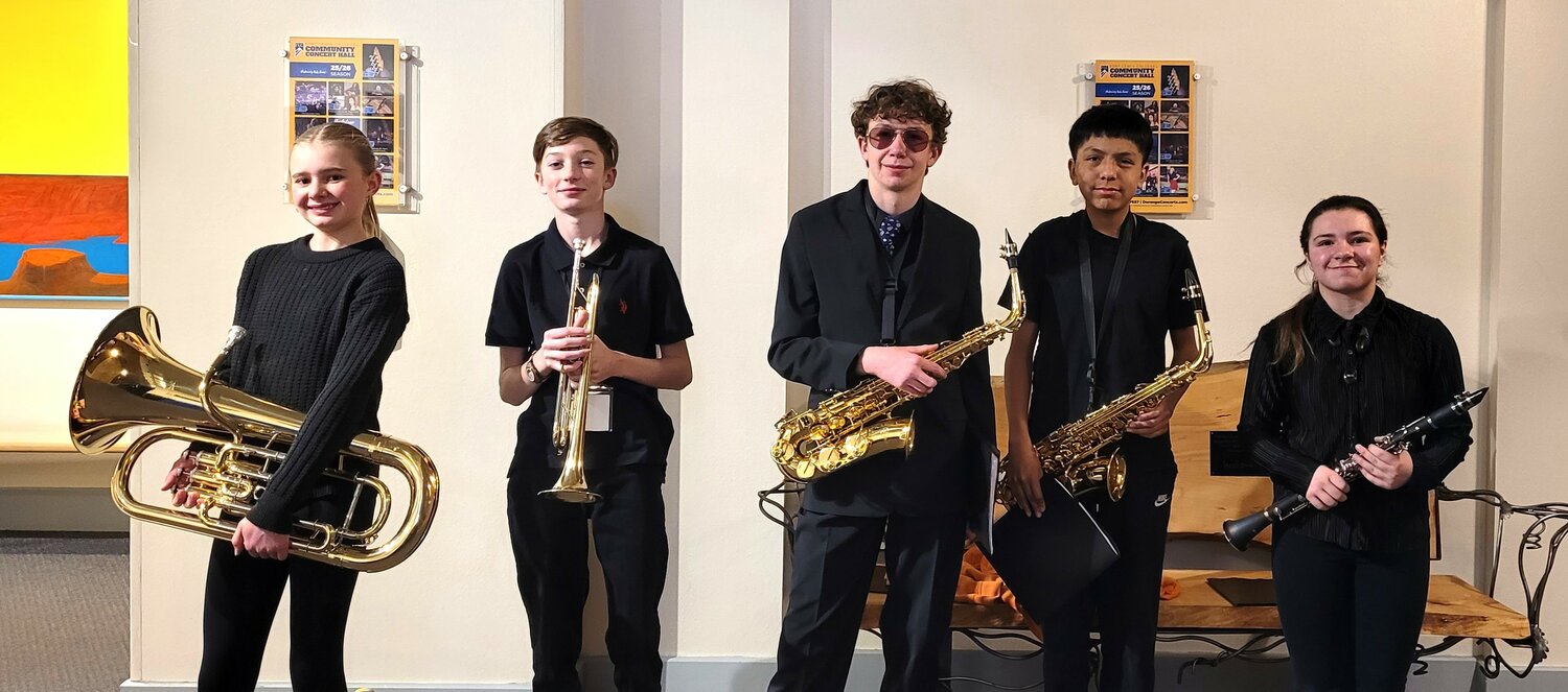 Five Pagosa Springs Middle School band students were awarded the honor to perform in the Fort Lewis College Honor Band in Durango.