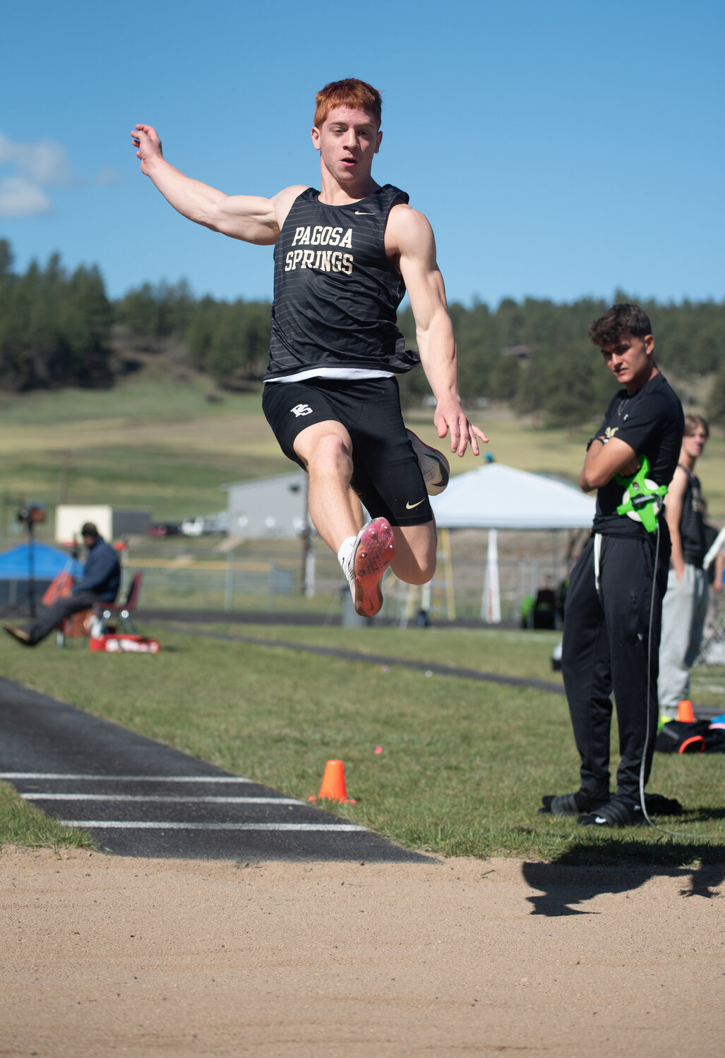 Pirate athletes take to the track and field during their annual home meet, the Terry Alley Invitational. The meet featured primarily Pirate athletes competing under sunny skies, with many setting personal records.