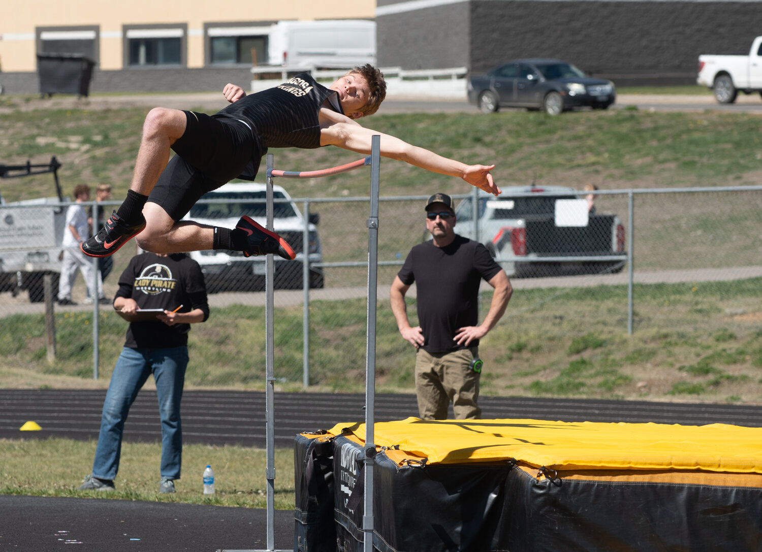 Pirate athletes take to the track and field during their annual home meet, the Terry Alley Invitational. The meet featured primarily Pirate athletes competing under sunny skies, with many setting personal records.