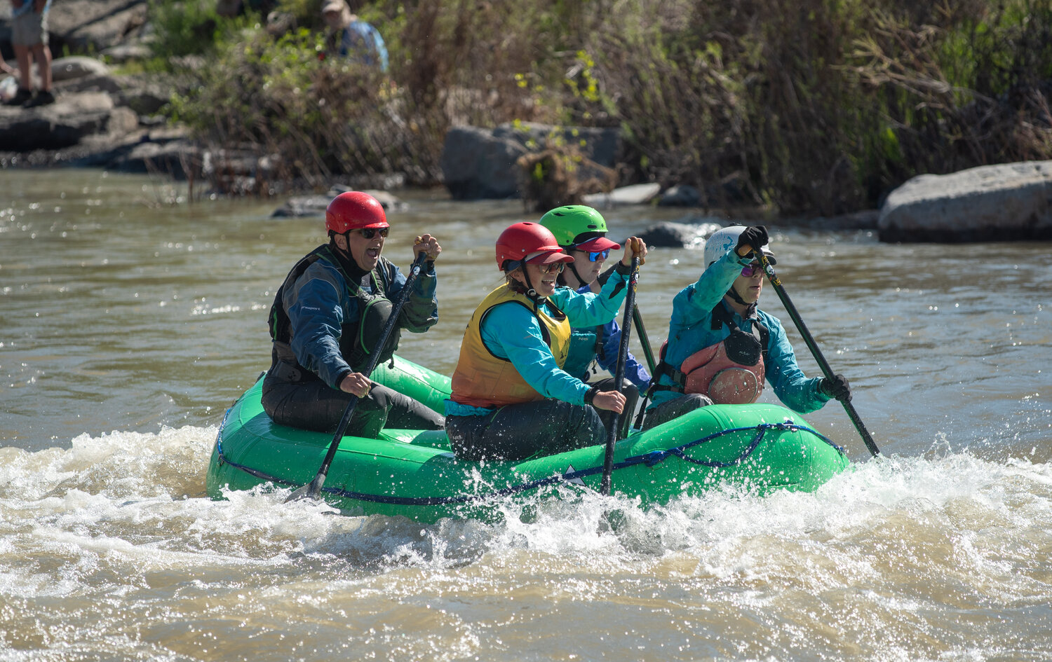 Recreationists take to the San Juan River on a variety of water craft to compete as part of the annual Pagosa Paddle whitewater races. The annual event benefits the Friends of the Upper San Juan River.