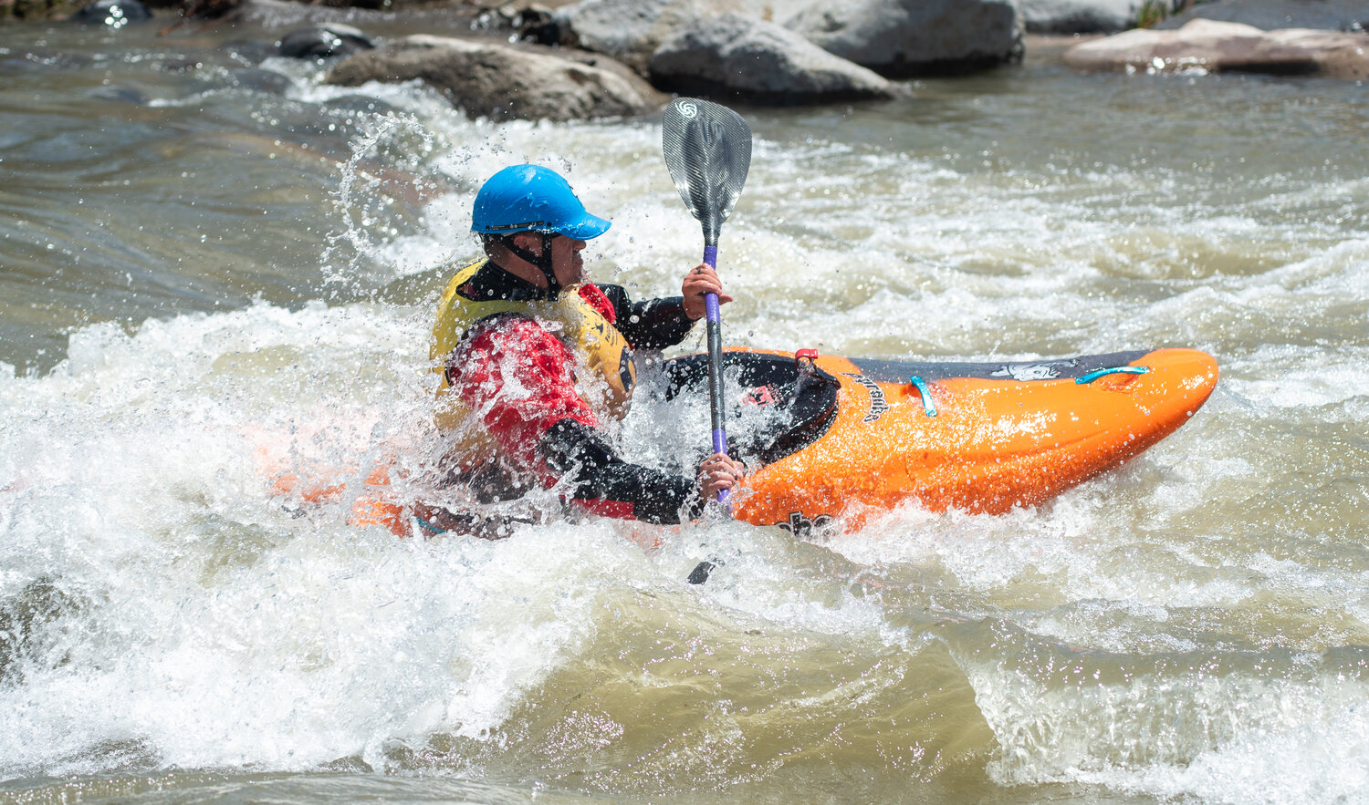 Recreationists take to the San Juan River on a variety of water craft to compete as part of the annual Pagosa Paddle whitewater races. The annual event benefits the Friends of the Upper San Juan River.