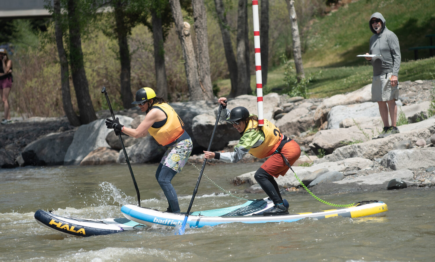 Recreationists take to the San Juan River on a variety of water craft to compete as part of the annual Pagosa Paddle whitewater races. The annual event benefits the Friends of the Upper San Juan River.
