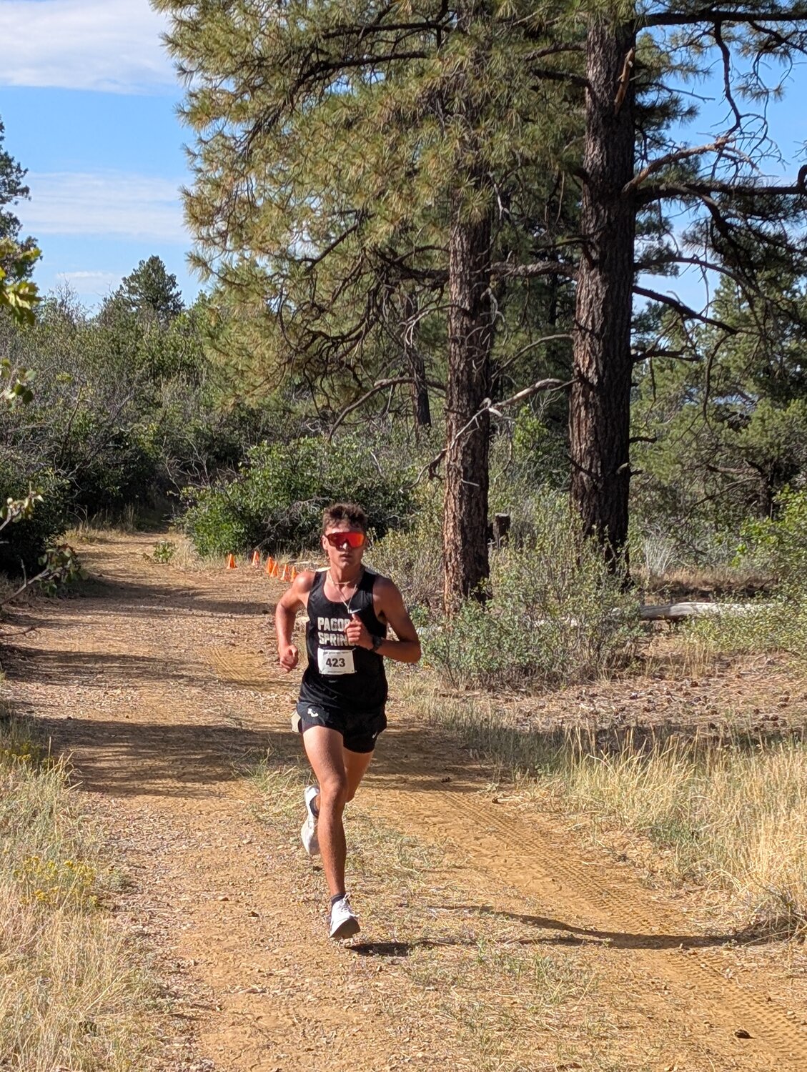 Pirate Rylan Ash runs to a first-place finish in Bayfield on Saturday, Aug. 22. The Pirate boys&rsquo; team notched first as a team at the race.