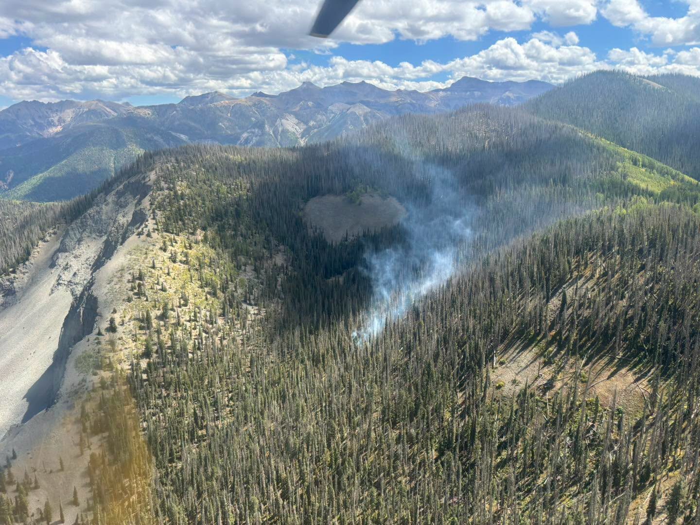The Swiss Roll Fire is seen on Sept. 8.
