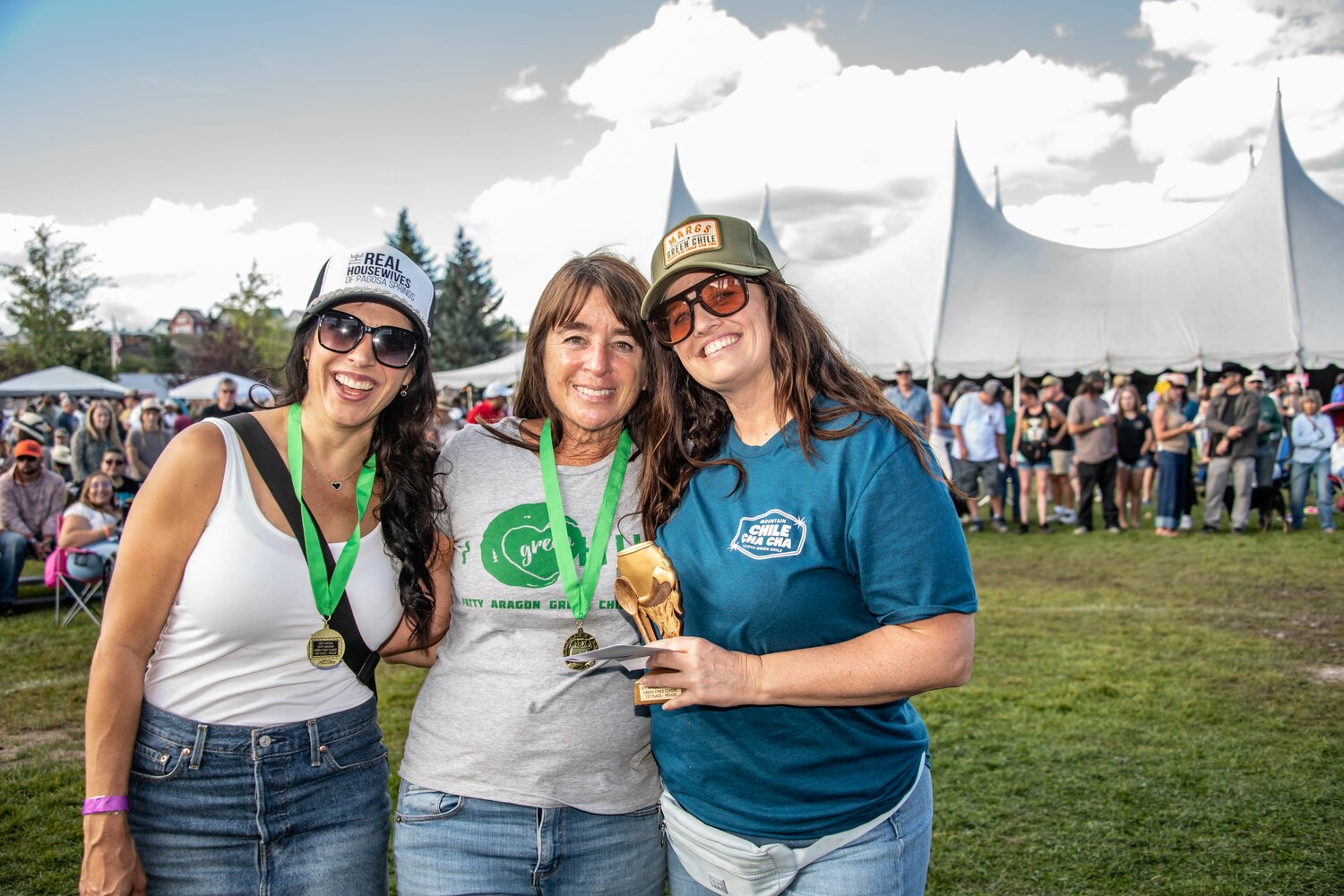 Scene ... judging and celebrating the winners of the 20th annual Mountain Chile Cha Cha. The event again featured contests for best chile, best margarita and best salsa.